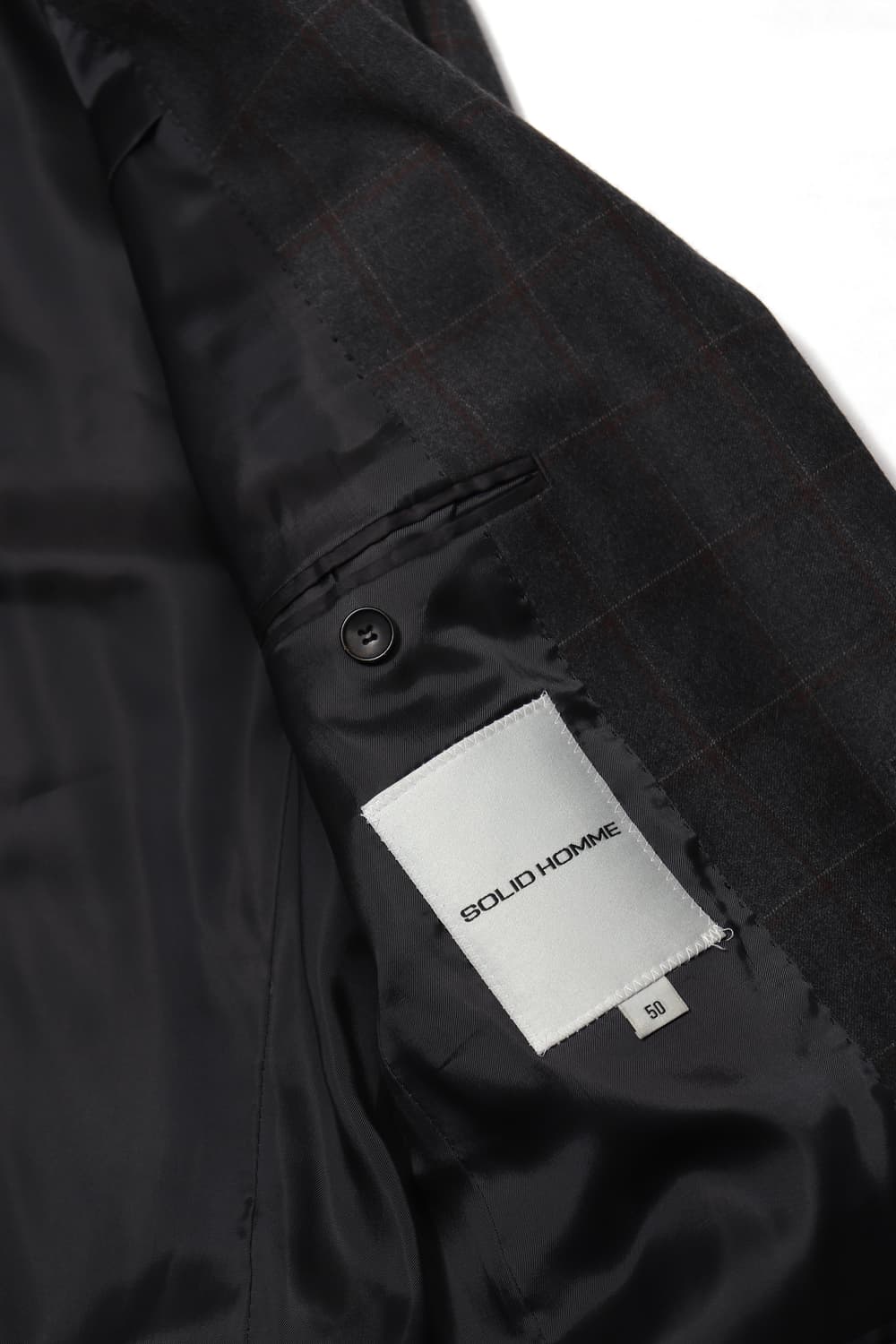 SOLID HOMME 울 체크 슬림핏 투버튼 블레이저 size 50 상품이미지5