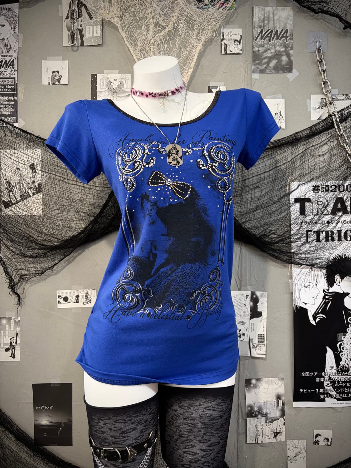 00's Glam cubic Cross back strap sleeve 상품이미지3