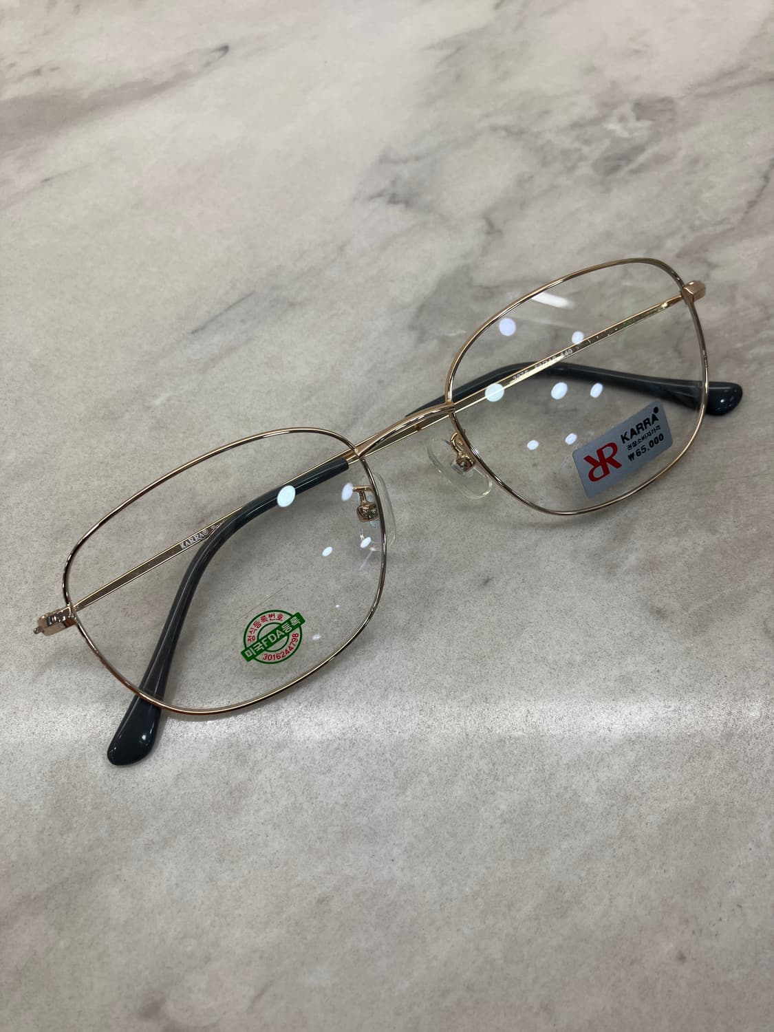 카라 KARRA 골드 소프트 스퀘어 메탈테 안경75 상품이미지1
