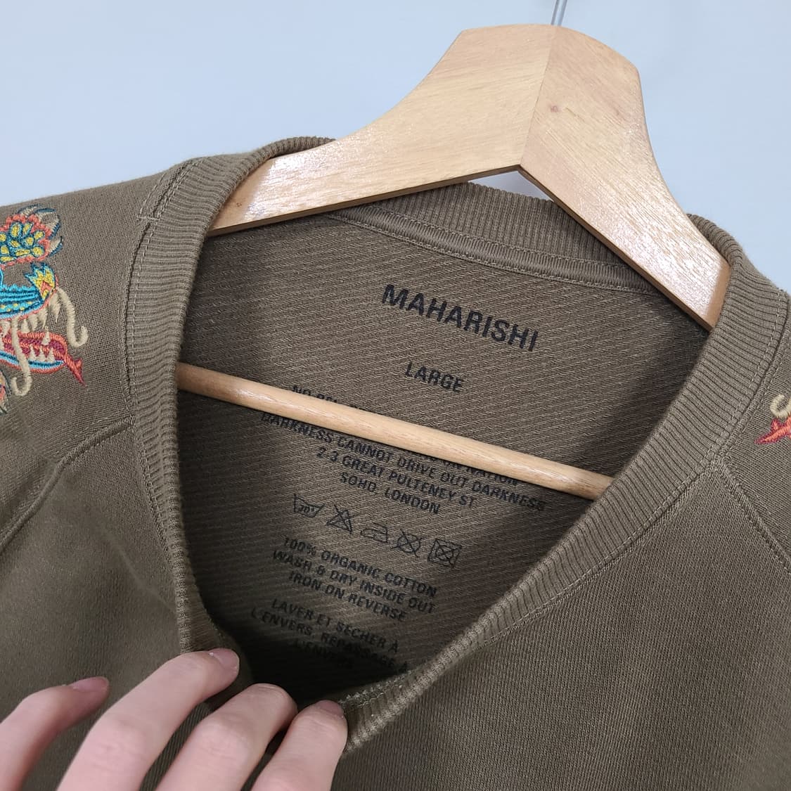 MAHARISHI 마하리시 오가닉 코튼 리버티 드래곤 맨투맨 올리브 M 상품이미지6