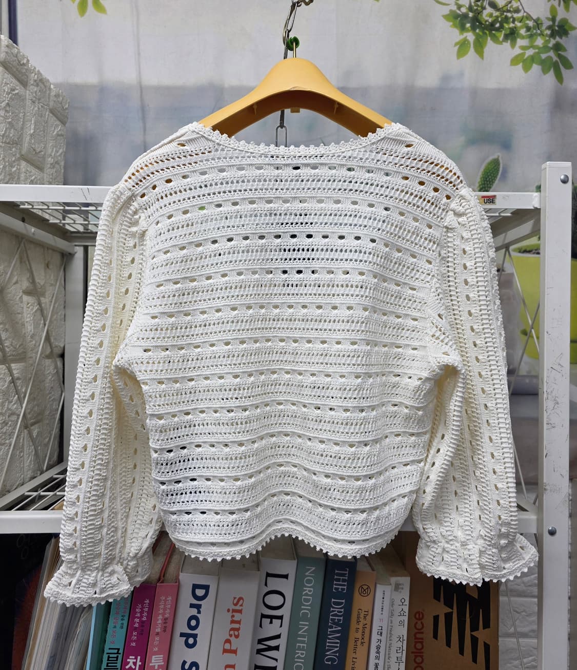 마쥬 크로셰 크롭탑 66 니트탑 8부소매 레이스탑 WM43 상품이미지3