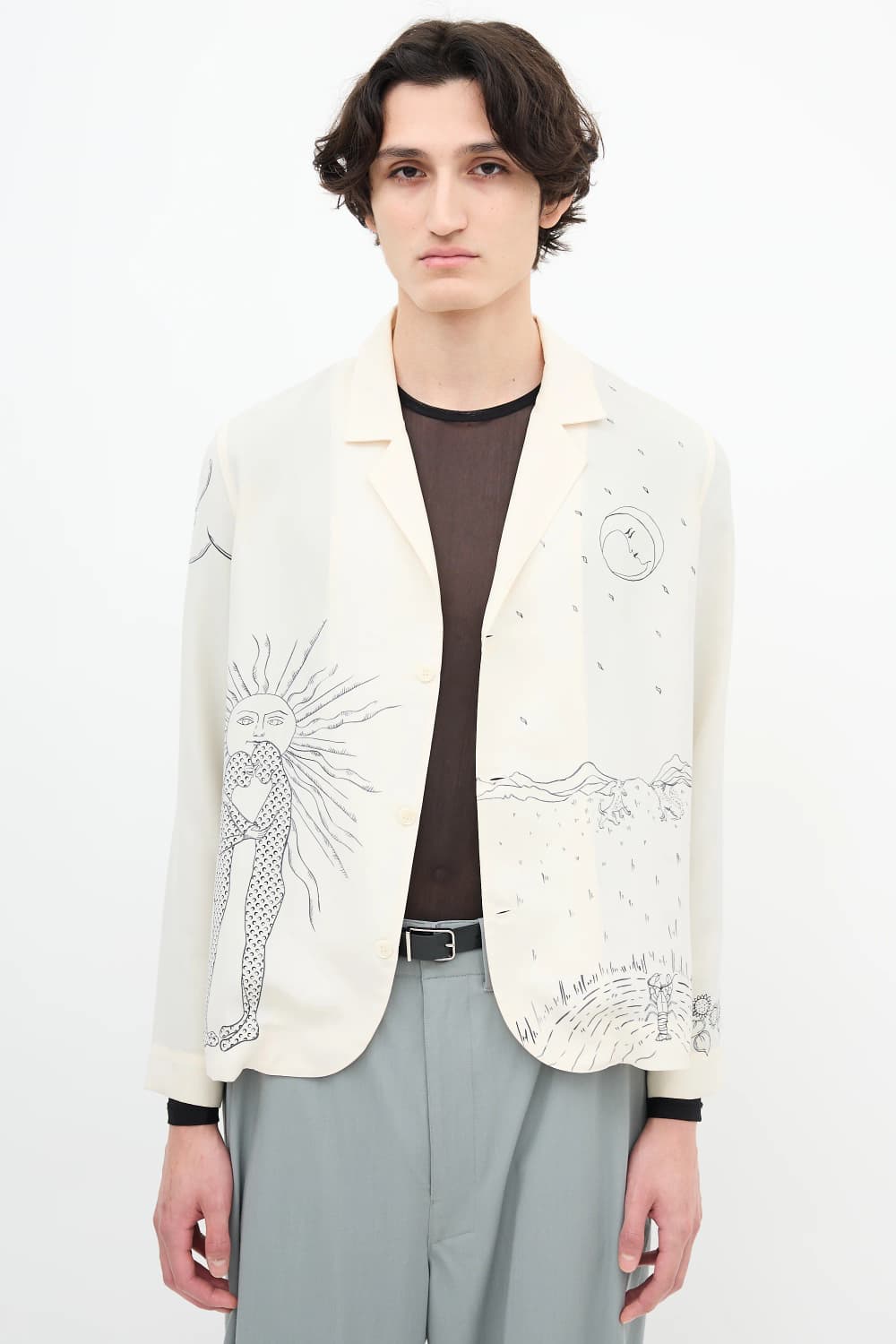 마린세르 cream tarot printed shirt 상품이미지3