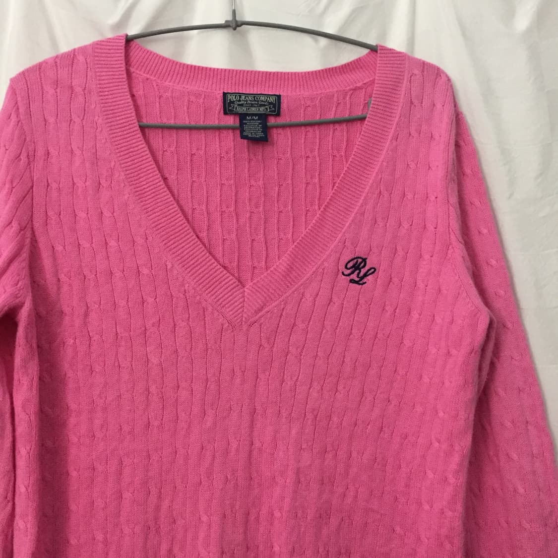 Polo Jeans 폴로진스 딸기우유 여리핏 브이넥 니트 상품이미지3