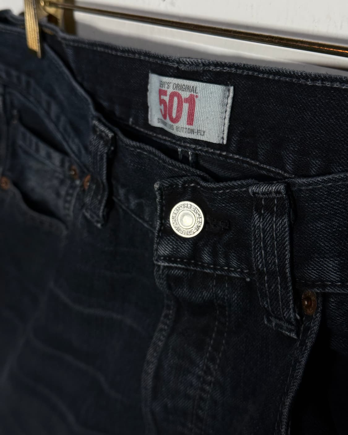 리바이스 501 스트레이트핏 블랙 데님 팬츠 33 상품이미지2