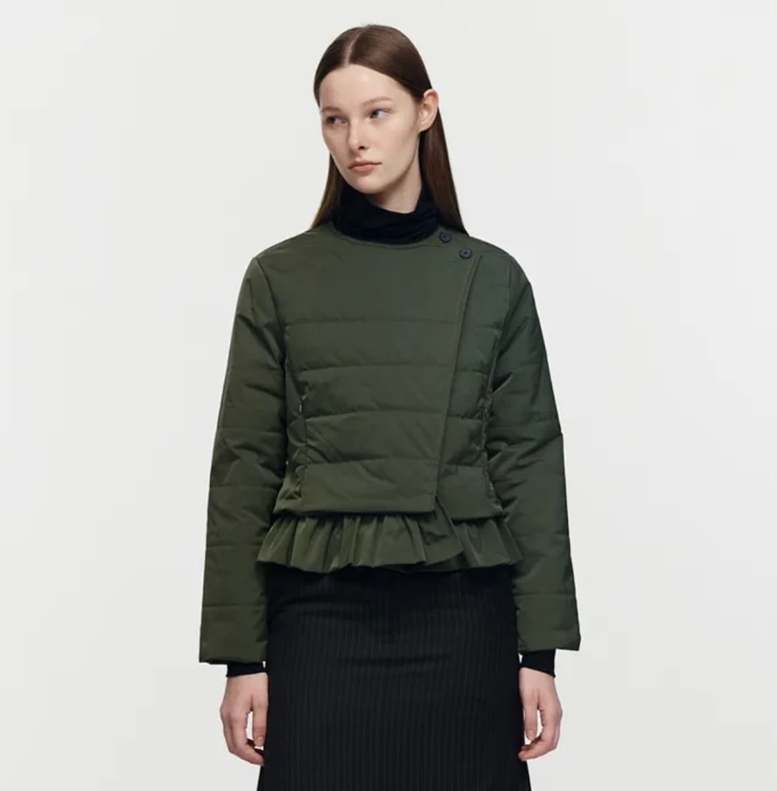 버뮬라 RUFFLE PADDED JACKET (KHAKI) 상품이미지1