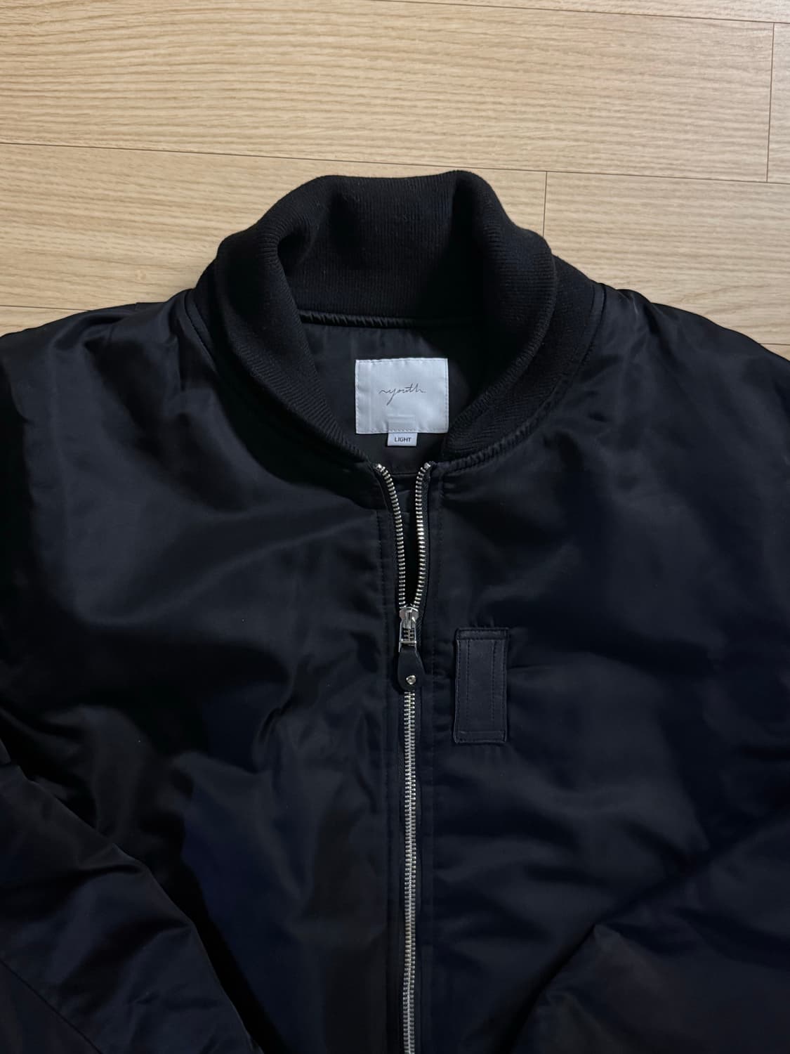 25 FW 유스 MA-1 울 파일 자켓 블랙 L 상품이미지5