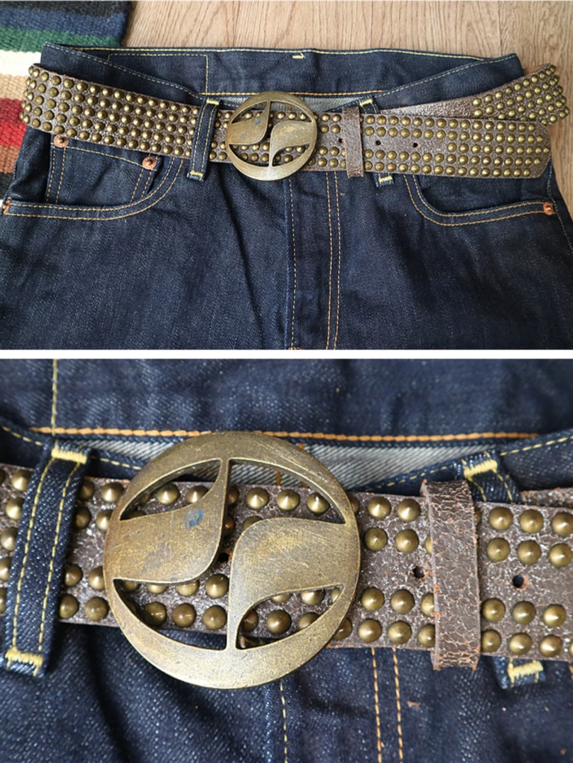 일본판 핸드메이드 징 가죽 벨트  29-33  상품이미지6