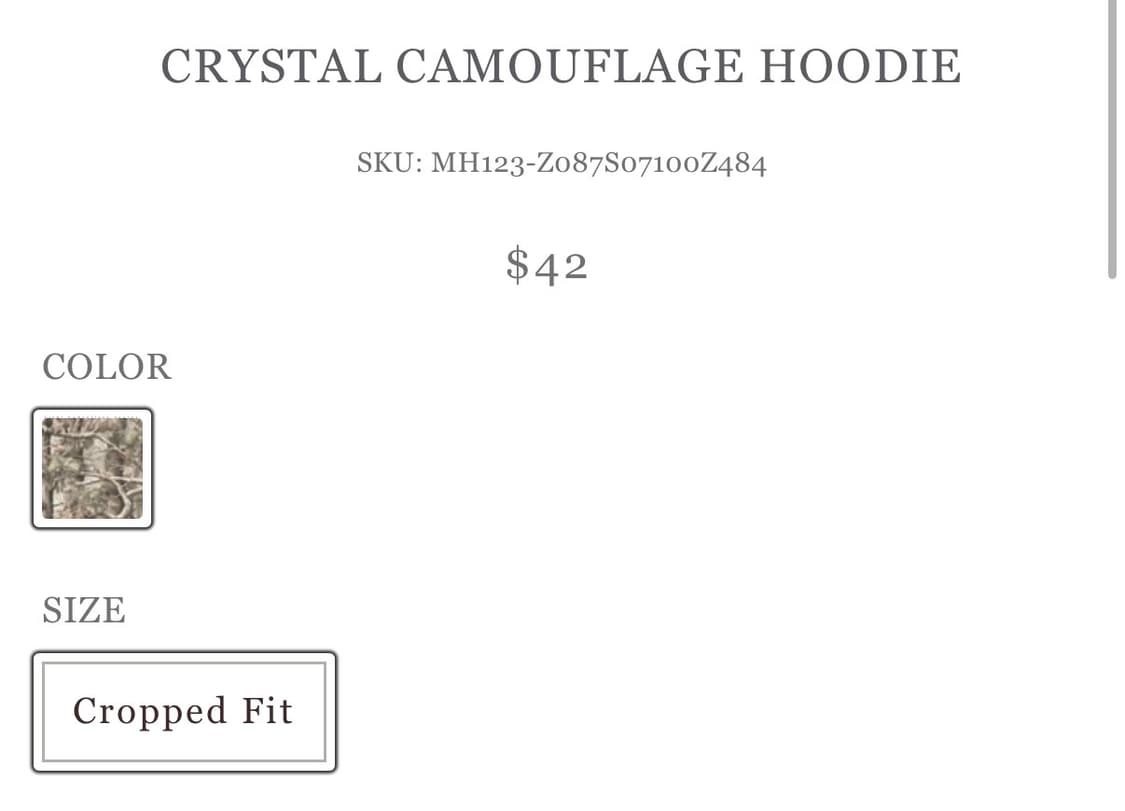 브랜디멜빌 크리스탈 카모플라쥬 후디 리얼트리 후드집업 상품이미지4