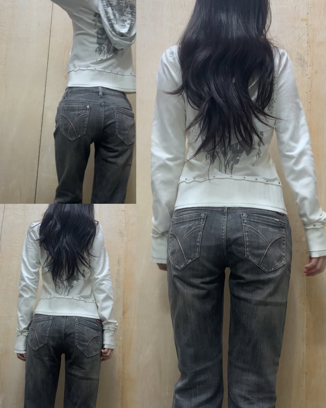 [직수입] 빈티지 RARE 후드 집업 화이트 상품이미지6