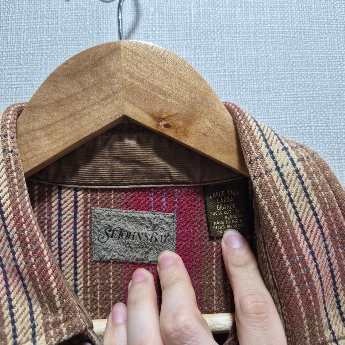 (L)90s st johns bay 체크 플란넬 셔츠 상품이미지4