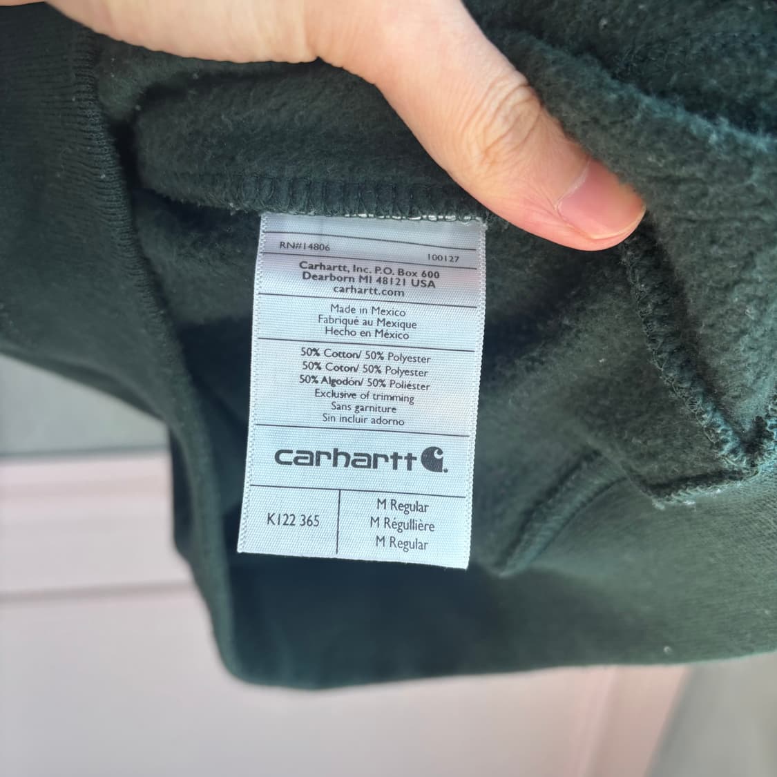 칼하트 미드웨이트 루즈핏 후드집업 그린 상품이미지3