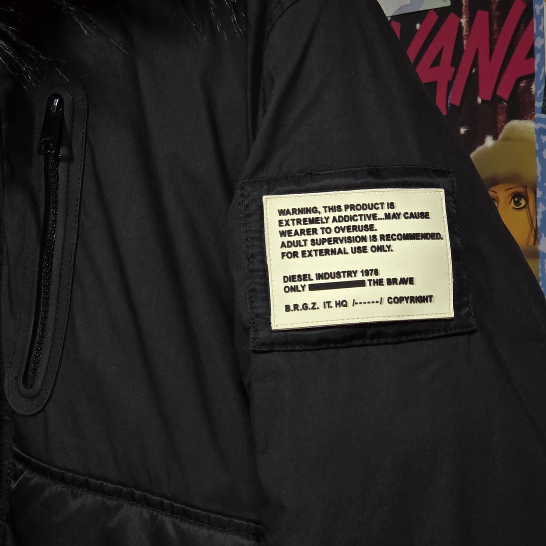 디젤 버키스크 블랙 샤기 퍼패딩 상품이미지4