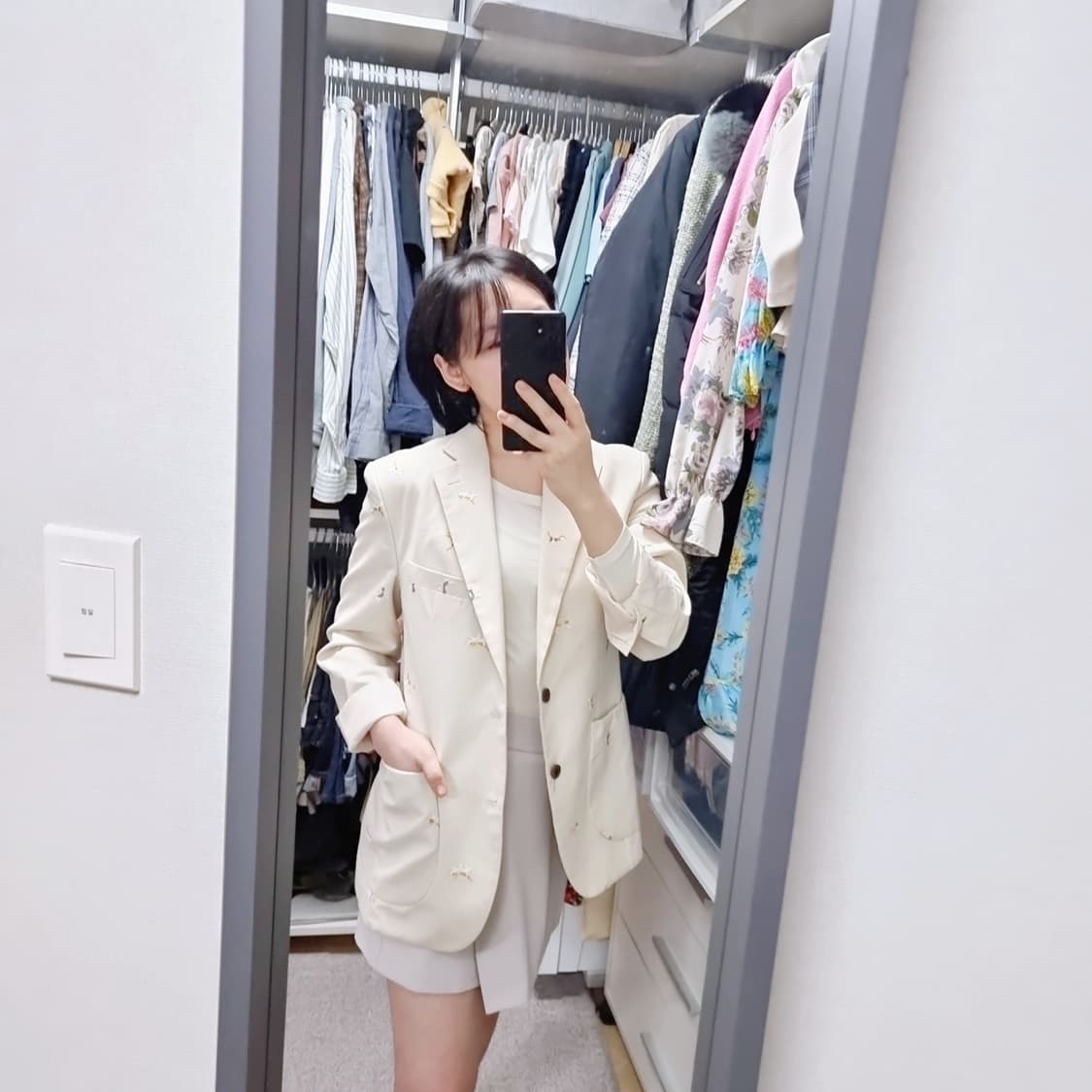 남녀공용 고퀄리티 고양이자수 코튼자켓 (촬영목적 시착만/새상품) 상품이미지2