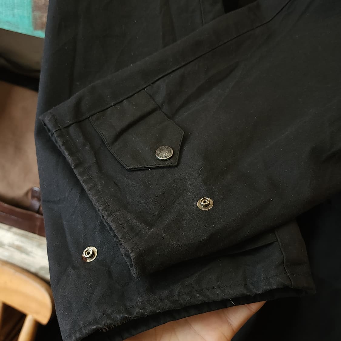 90s 잉글랜드 컨트리 왁스자켓 스톡맨 케이프 왁스코트 레인코트 xl 상품이미지5