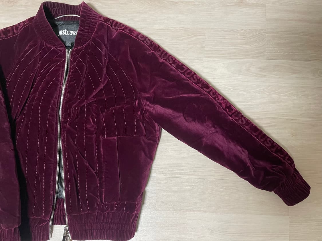 저스트카발리 버건디 벨벳 봄버 상품이미지3