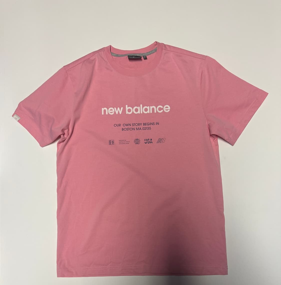 정품 뉴발란스 스펠로고 반팔 티셔츠 핑크 M ~ L 상품이미지1