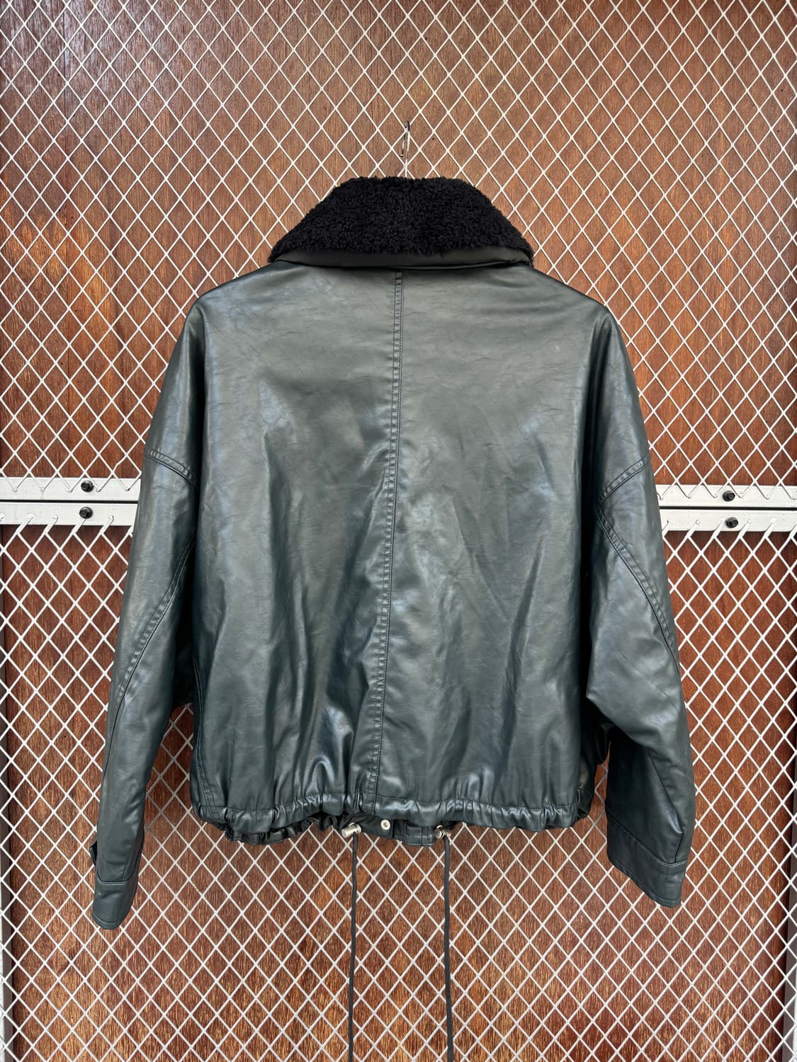 zara 자라 누빔 인조 가죽 퍼 카라 블루종 자켓 M 상품이미지5