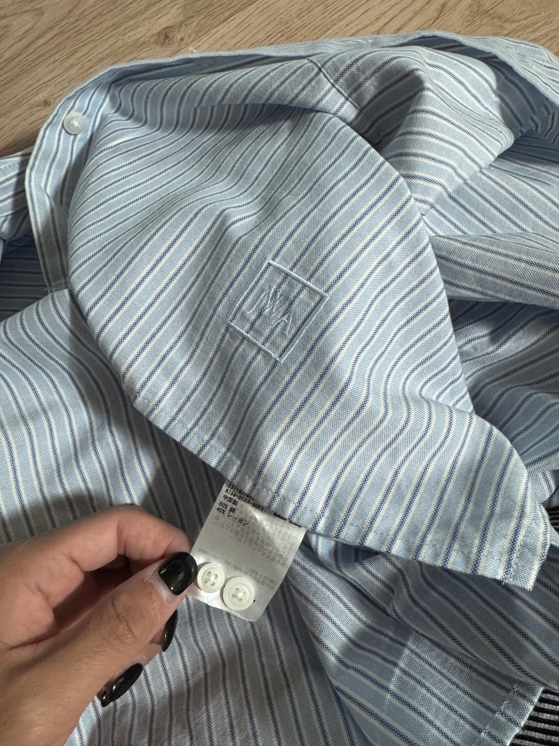 유니클로 x JW 앤더슨 옥스포드 박시 셔츠 스트라이프 라이트 블루 XL 상품이미지5