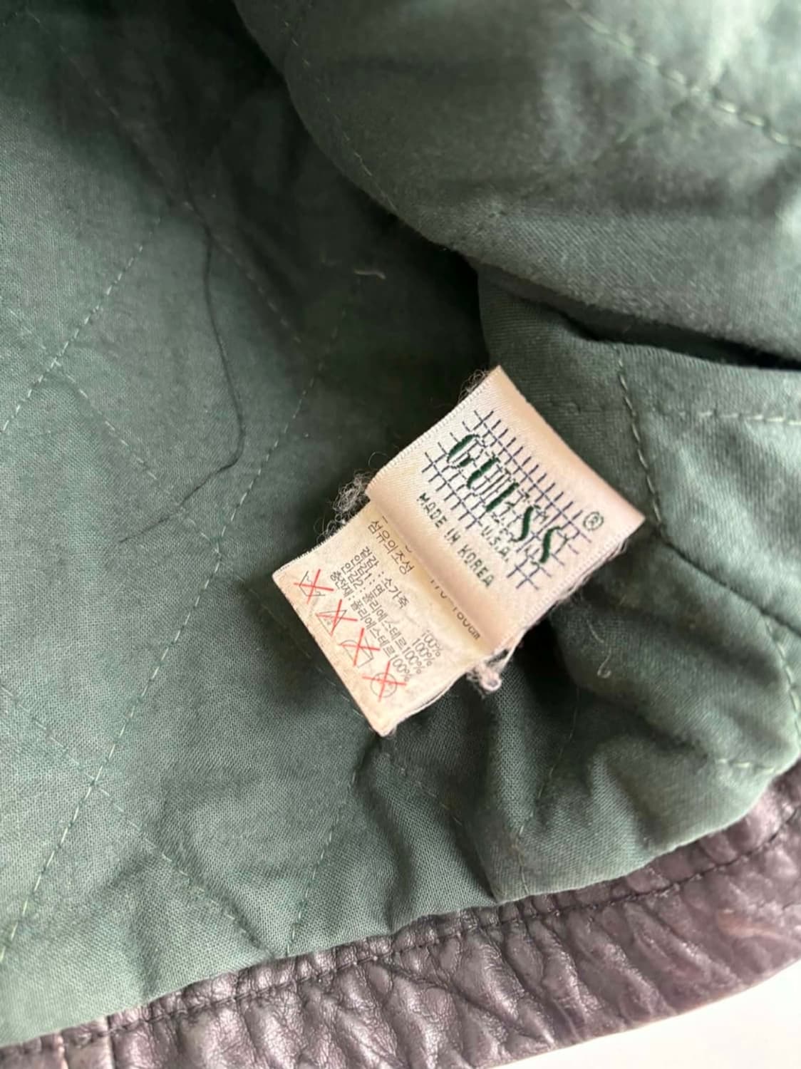 빈티지 게스 블랙 레더 자켓 가죽 자켓 소가죽 상품이미지5