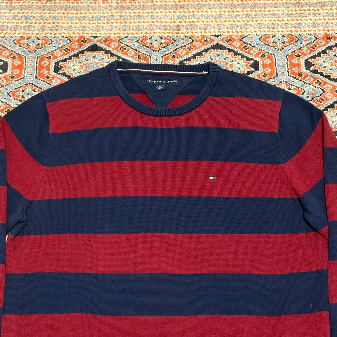 타미힐피거 네이비 스트라이프 면 니트 남성M 상품이미지2