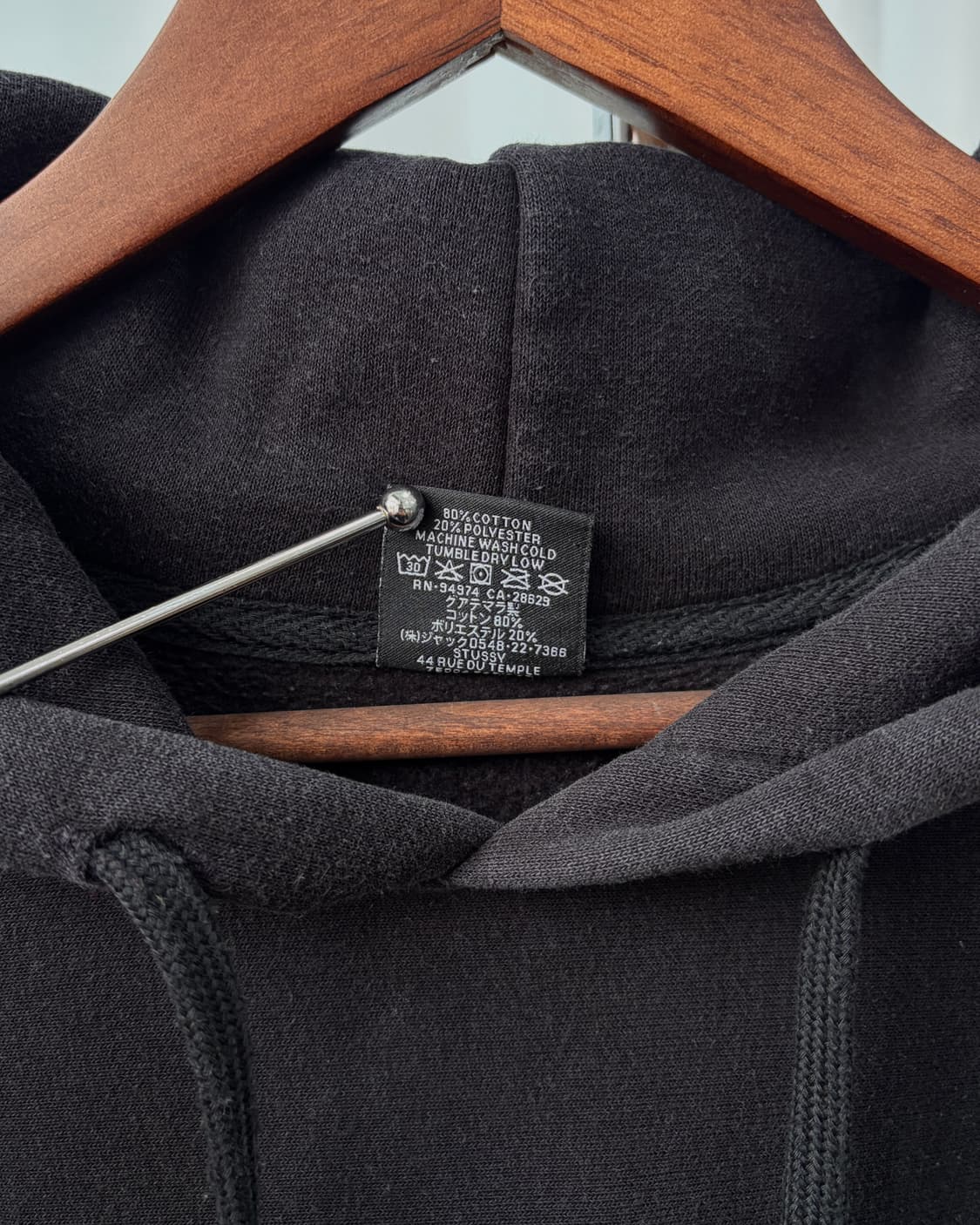 [L]스투시 베이직 스탁로고 헤비 코튼 기모 후드 상품이미지9