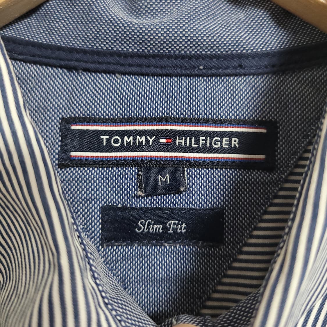 (M) 타미힐피거 스트라이프 긴팔 셔츠 남방 슬림핏 상품이미지2