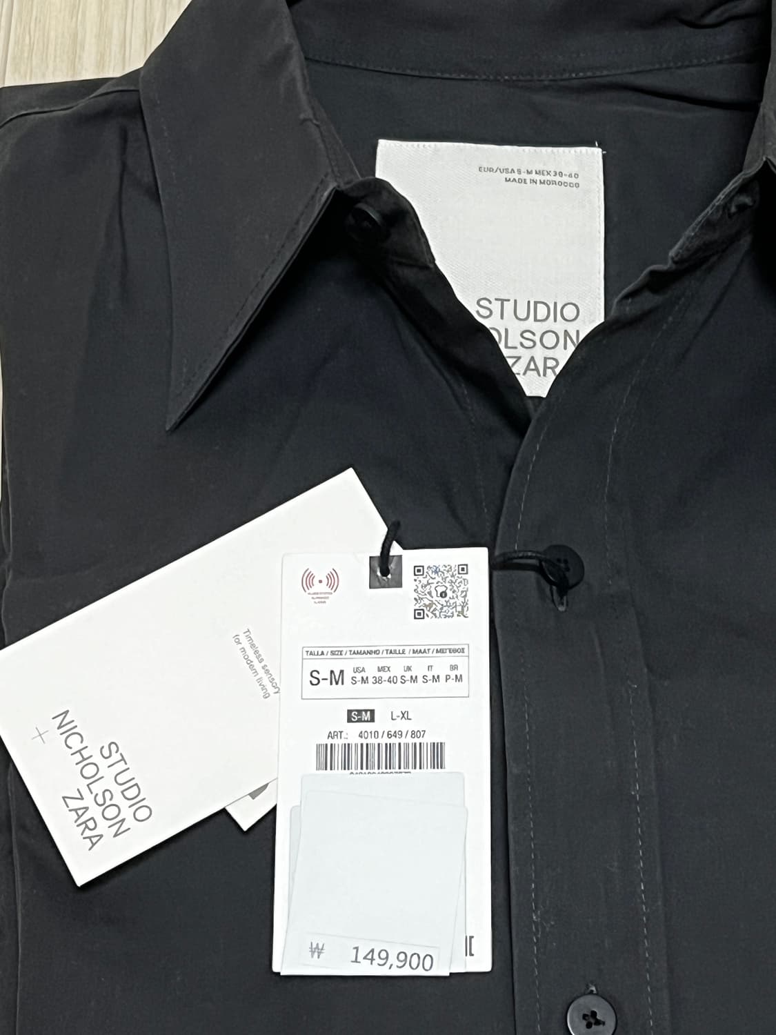 S-M 자라 코튼 오버셔츠 X STUDIO NICHOLSON 상품이미지10