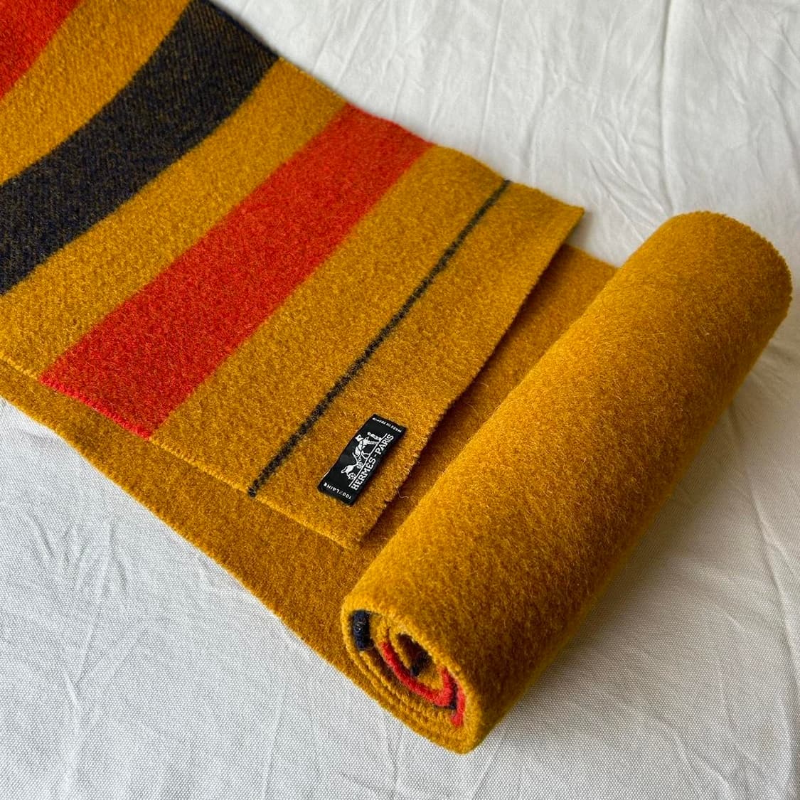 90’s 에르메스 로카바르 블랭킷 레인울 머플러 상품이미지3