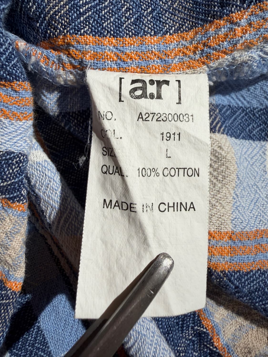 a:r Blue Check Pattern Western Shirt 상품이미지6