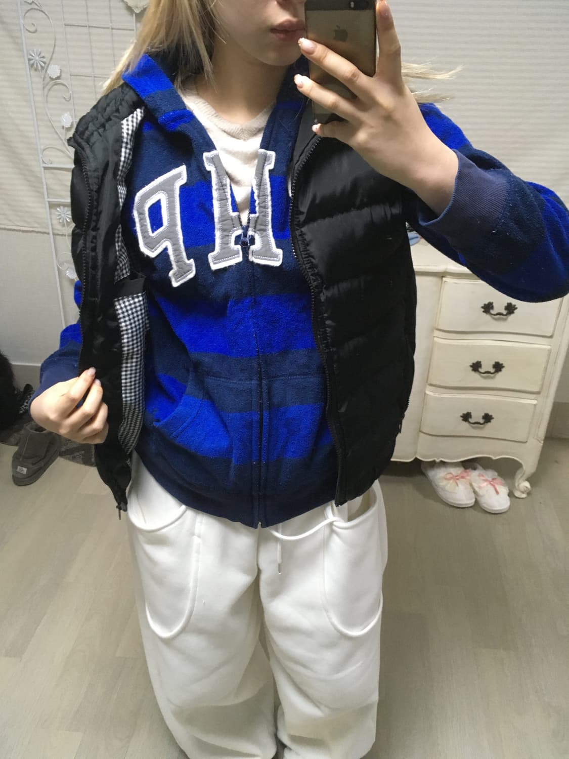 jpn vintage 블랙 패딩조끼 상품이미지2