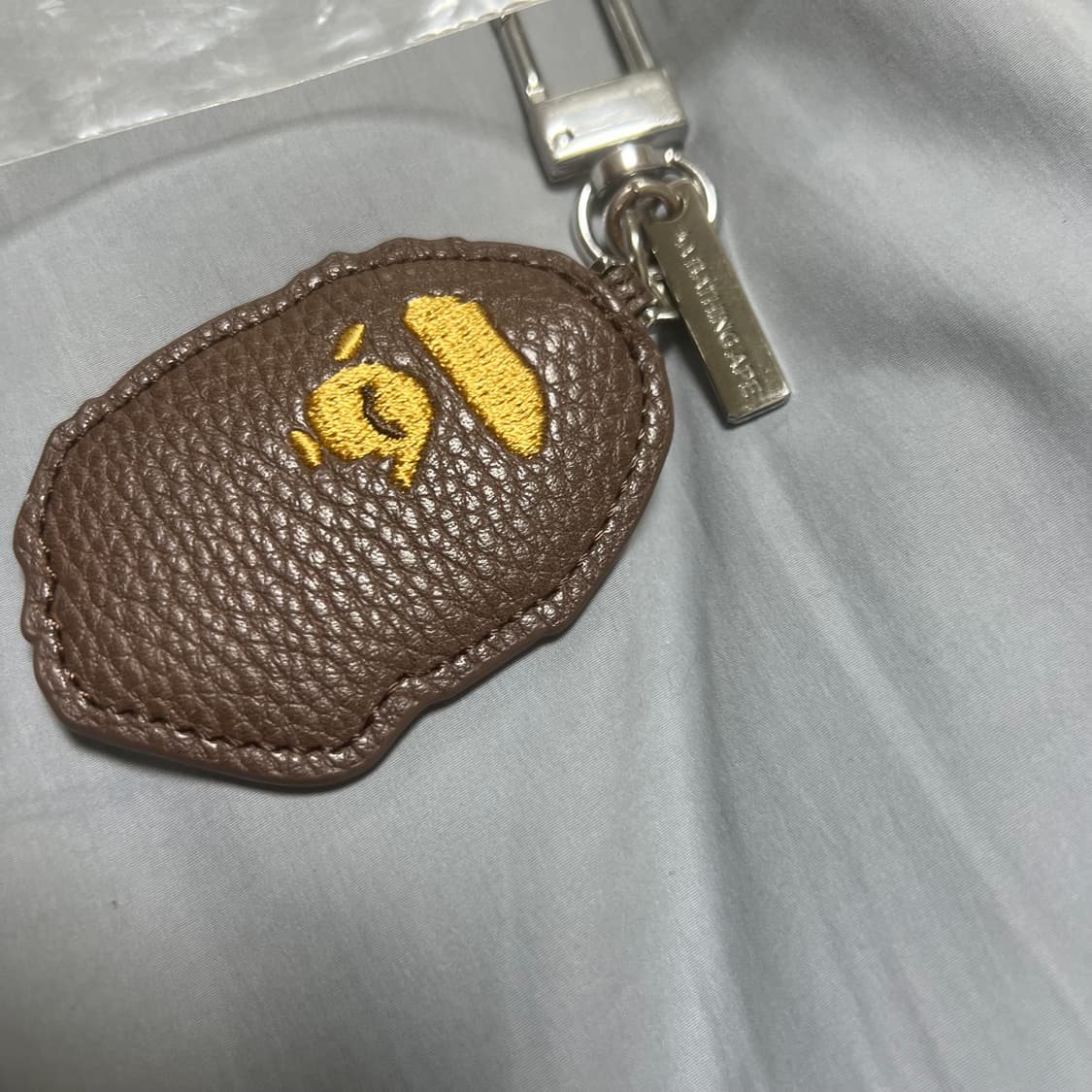 베이프 헤드 키체인 키링 브라운 가죽 레더 상품이미지2