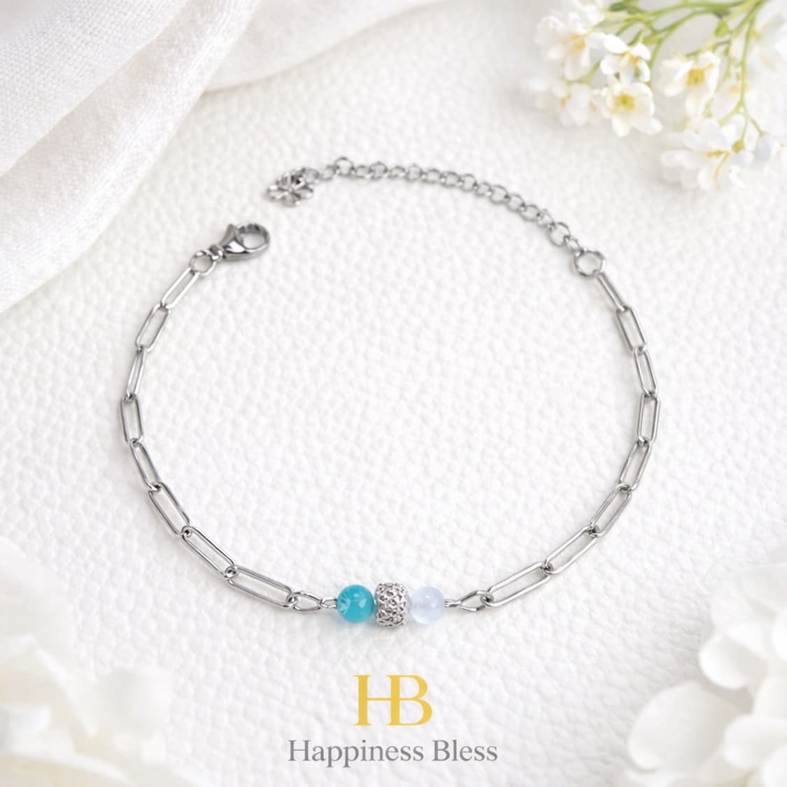 3mm 아쿠아마린 써지컬 체인 팔찌맑은 블루톤이 은은하게 스며드는
3mm 상품이미지1