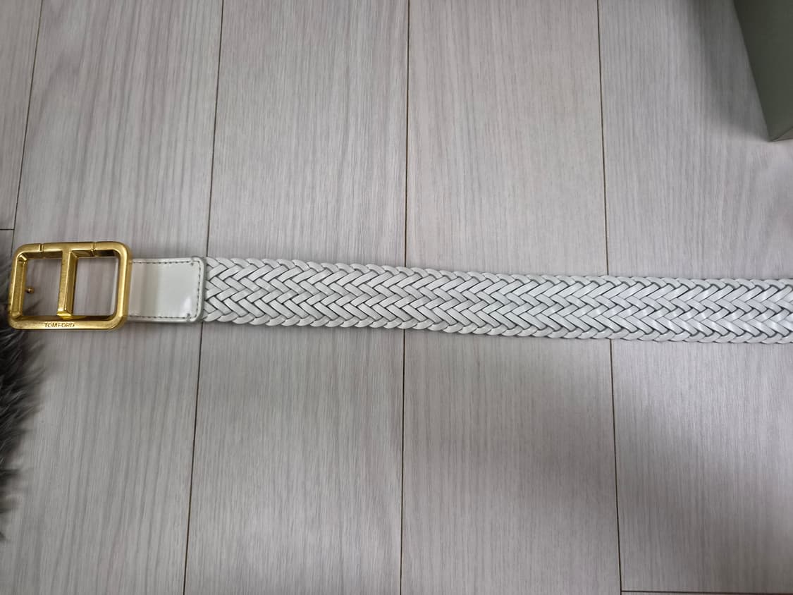 톰포드 화이트 우븐 빈티지 금장 버클 벨트 상품이미지7