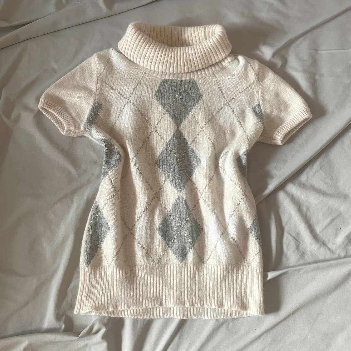 로걀탑 아가일 니트 히메갸루 오네갸루 진주 아가일 유일매물 핀터깔 하구미 상품이미지1