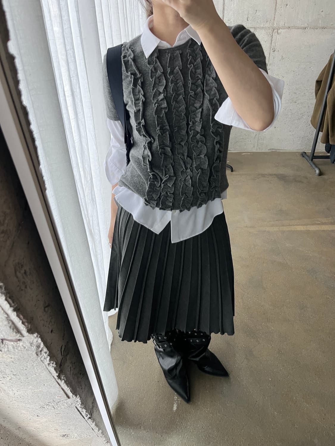 Theoria 플리츠 스커트 그레이 상품이미지2