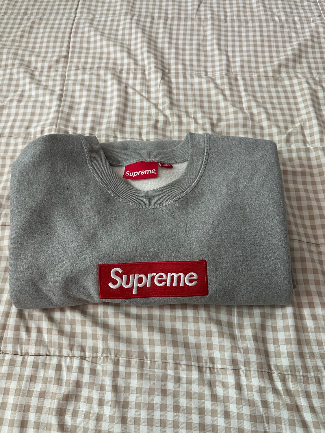 XL 슈프림 박스로고 맨투맨 그레이 상품이미지1