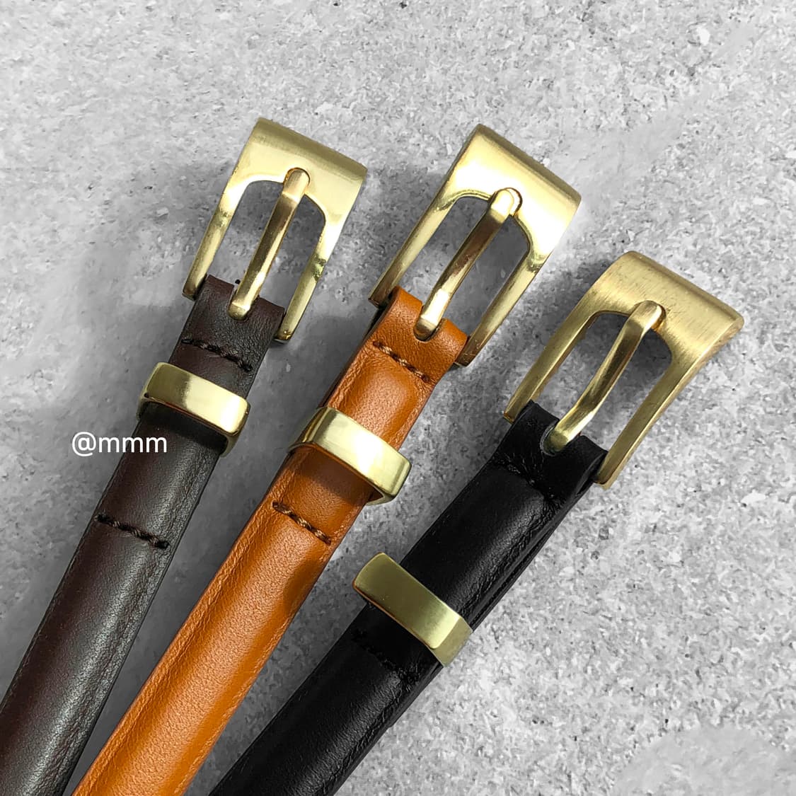 [Unisex] 스퀘어 골드버클 가죽 벨트 3컬러 상품이미지6