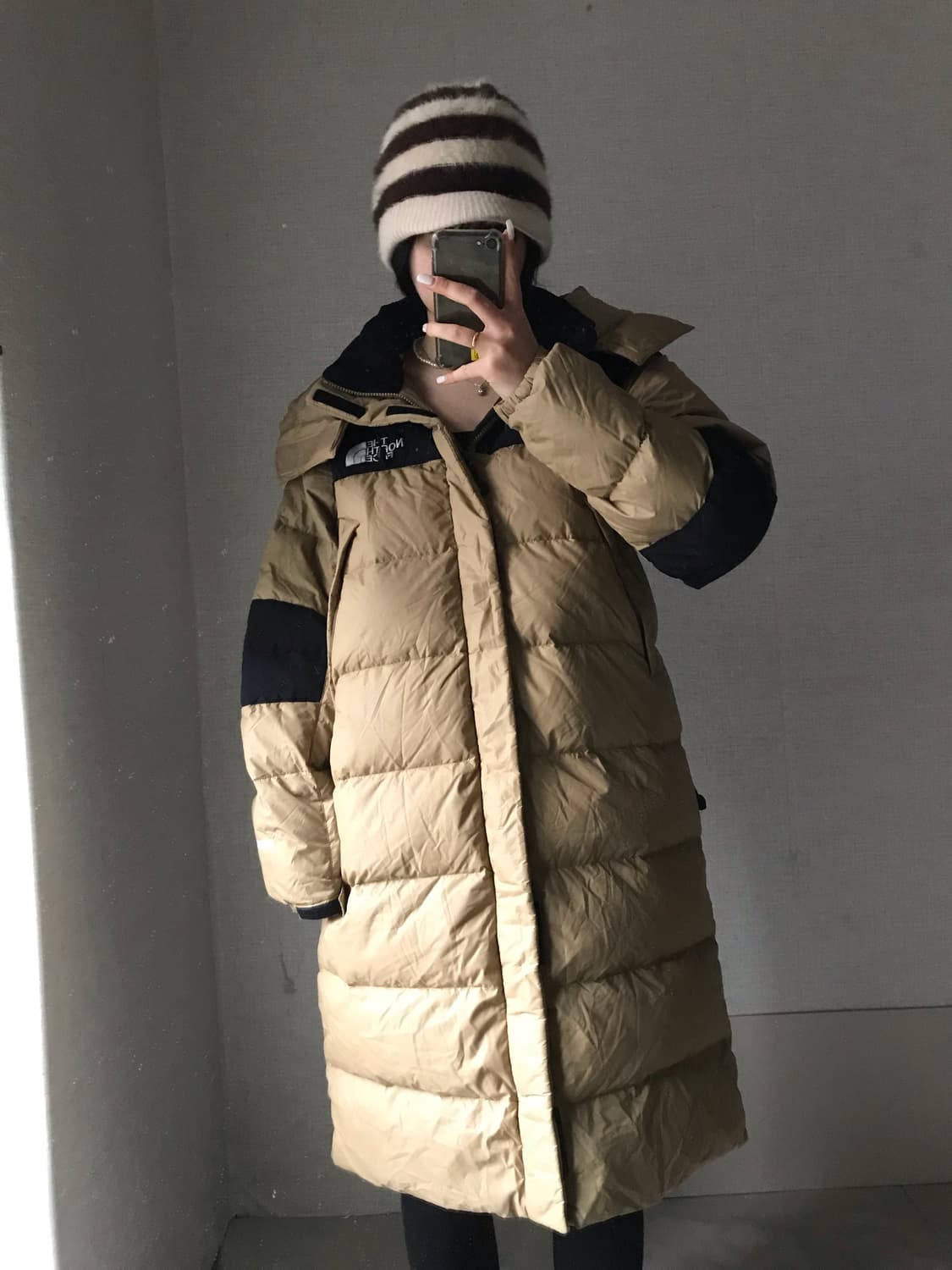 노페 베이지 롱패딩 상품이미지2