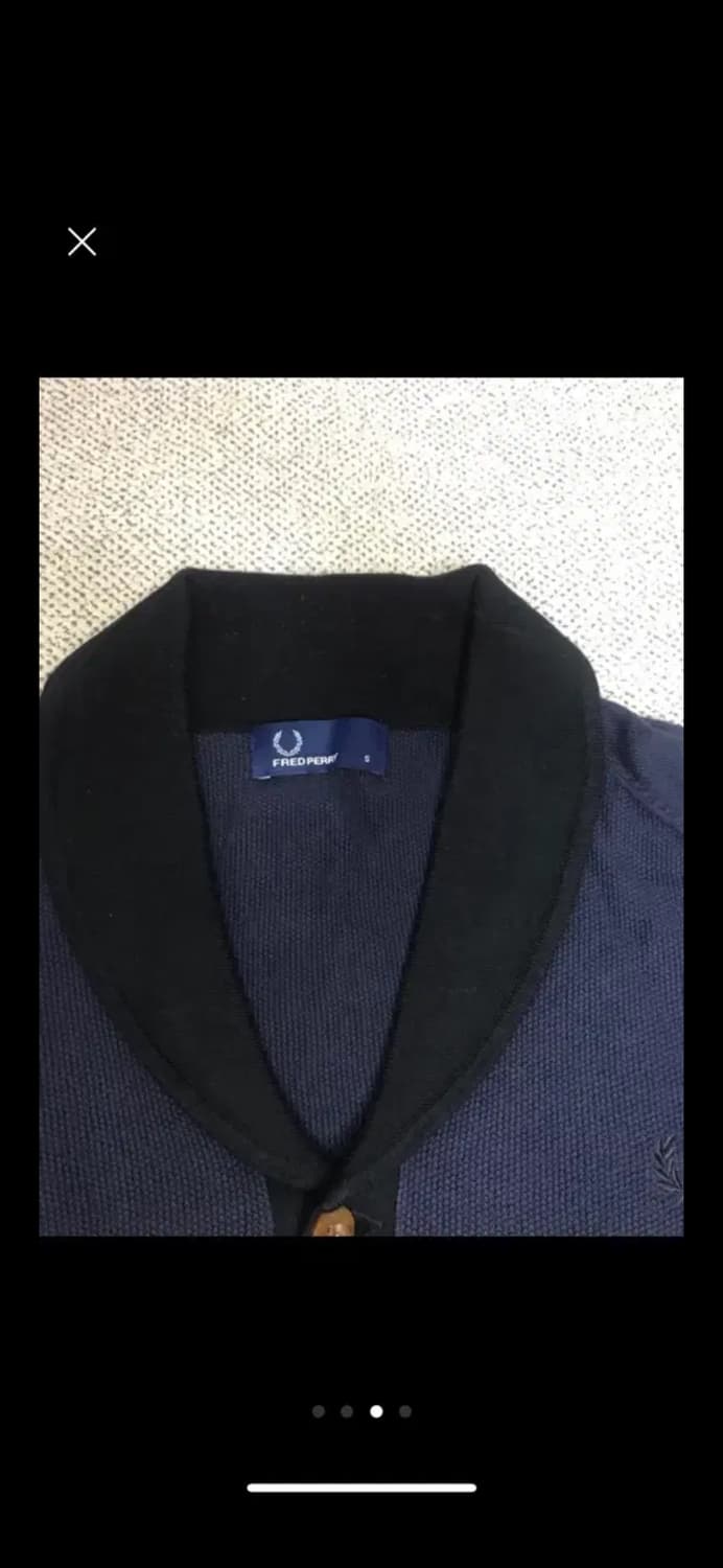 프레드페리 fred perry 네이비 엘보우패치 가디건 S 상품이미지3