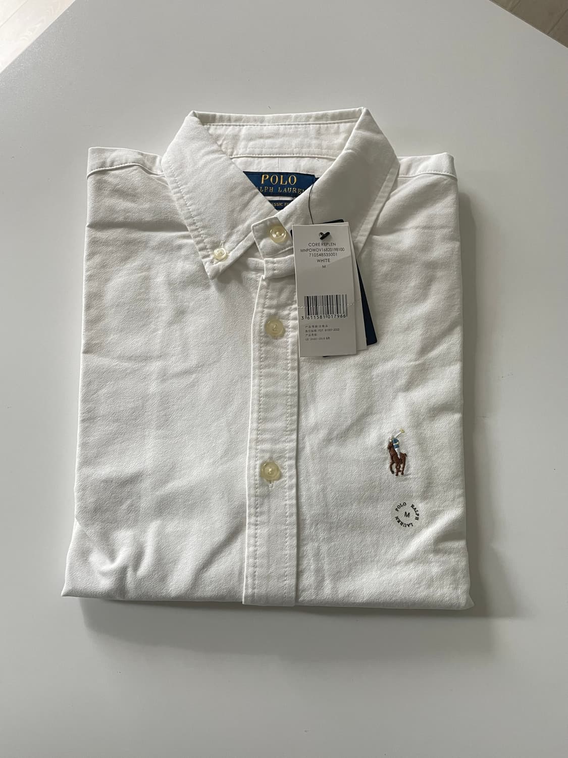 폴로 클래식핏 화이트 옥스포드 셔츠 M 상품이미지1