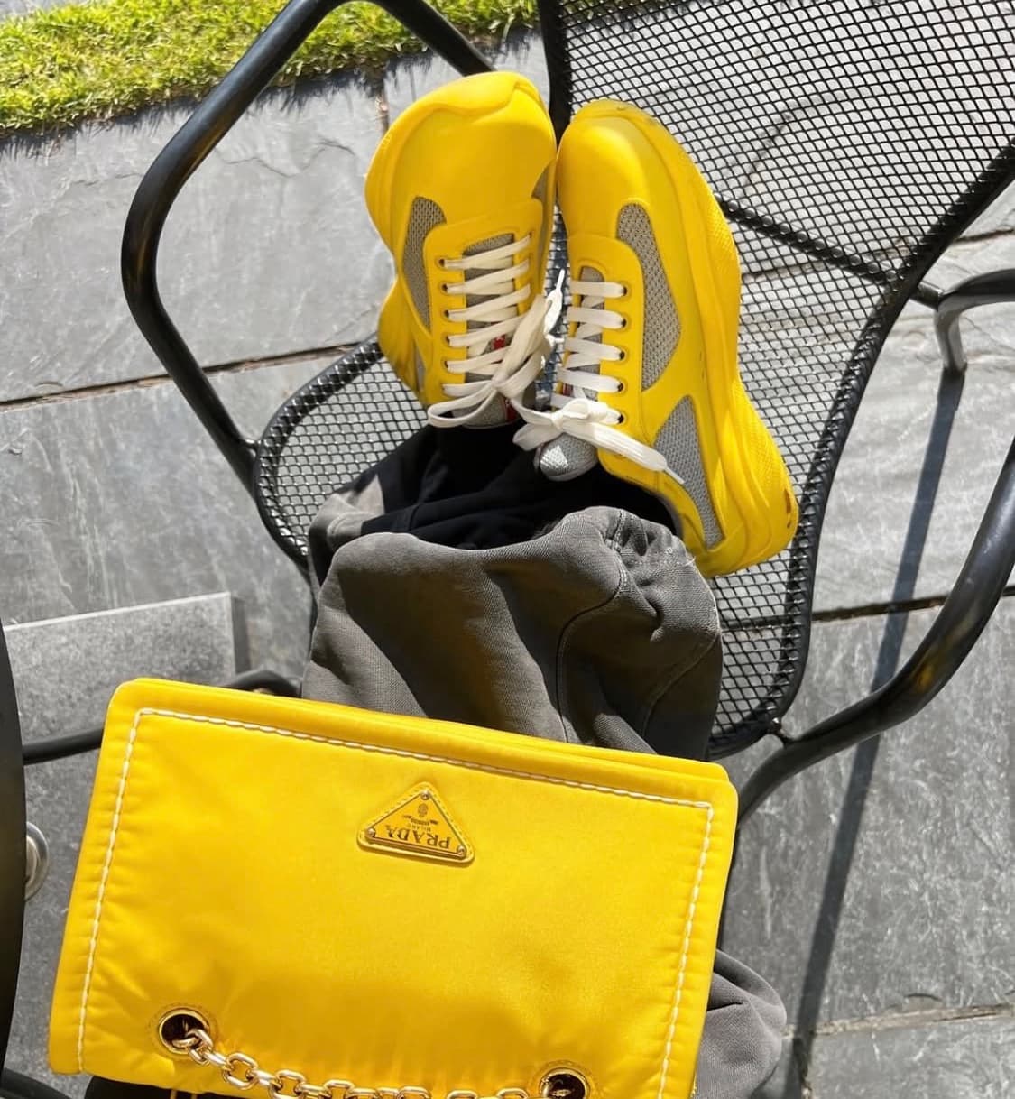 프라다 아메리칸컵 패브릭 옐로우 상품이미지5