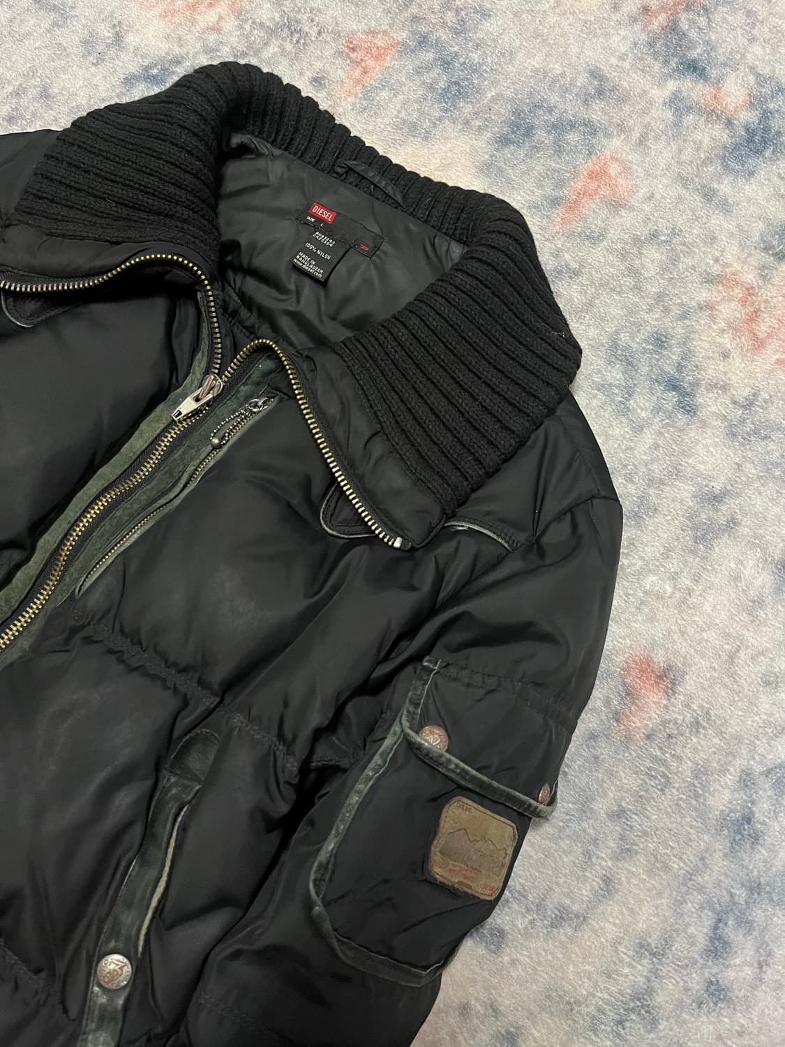 Diesel 00s y2k knit trimming down jacket 상품이미지3
