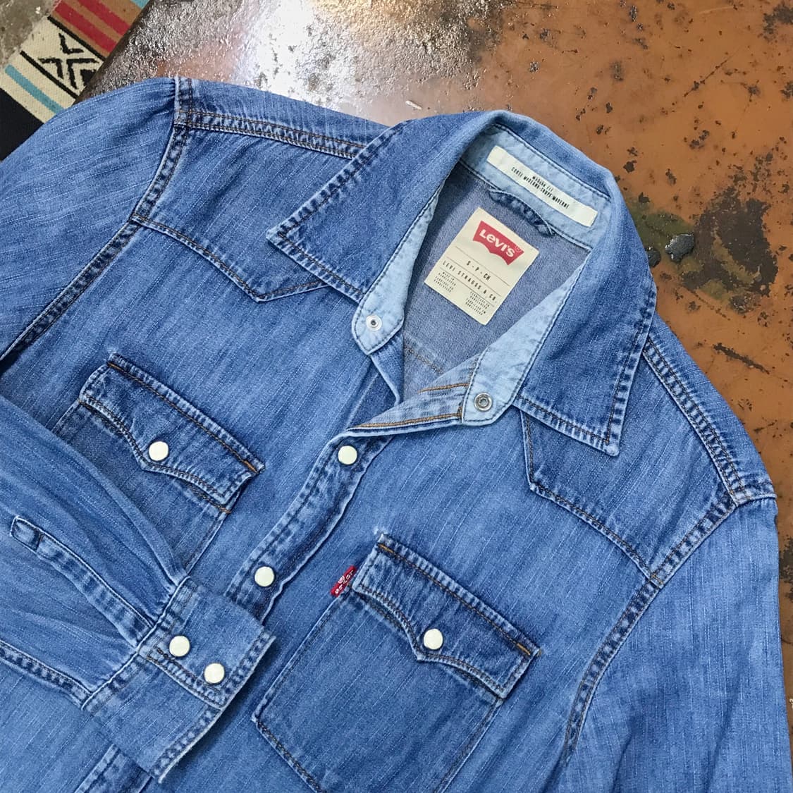 리바이스 진 중청 데님 웨스턴 셔츠 여성 55 66 남성 97 상품이미지3