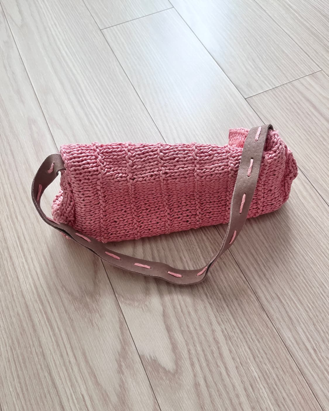 핑크 뜨개 스티치 가방  상품이미지6