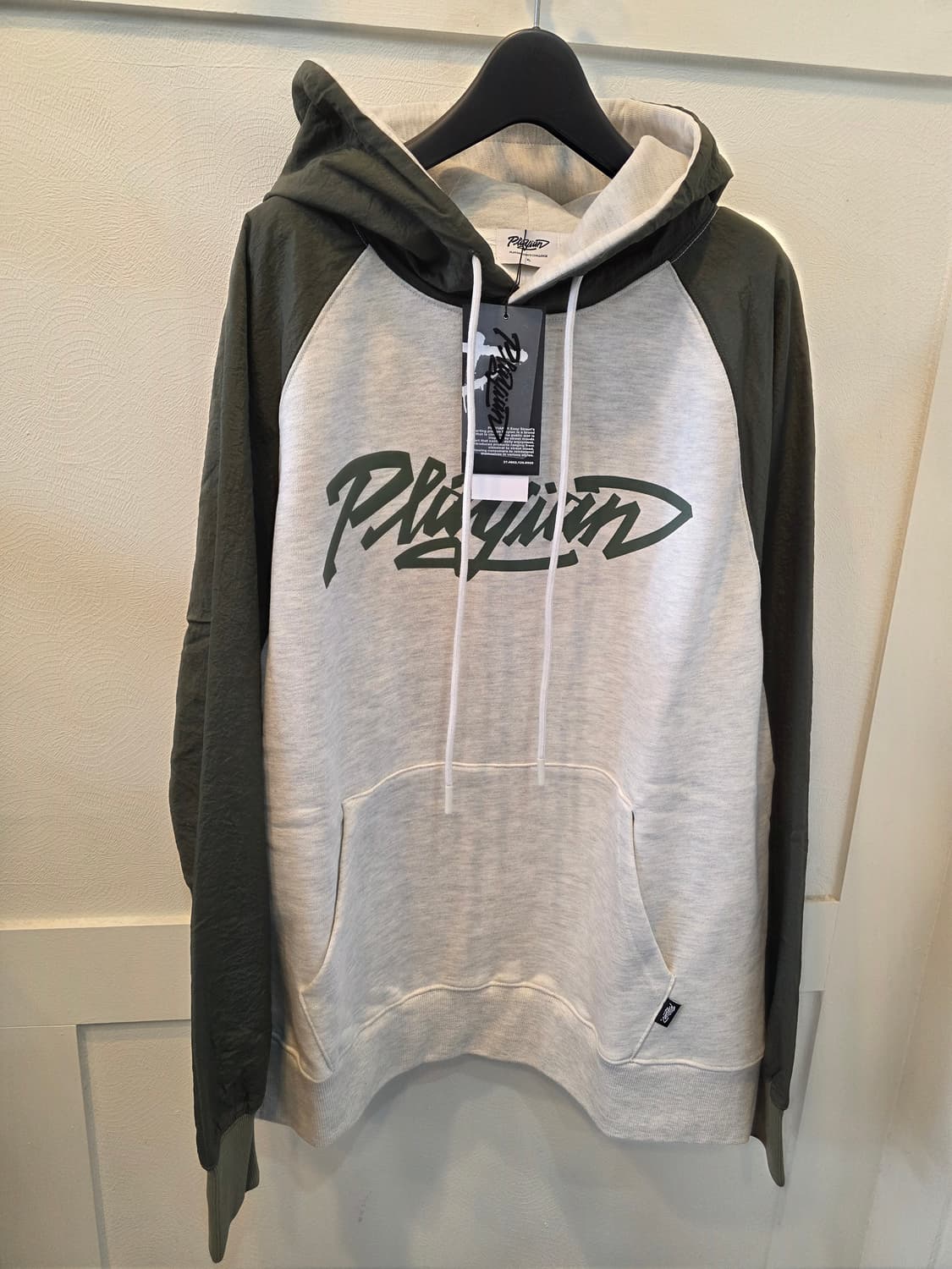 플레이안 컬러블럭 라그란후디 XL 카키 상품이미지2