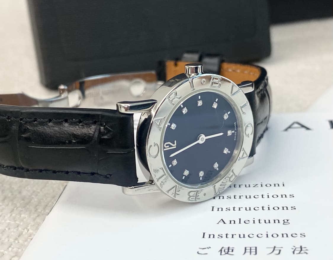 불가리 BB26SL 여성용 12p 다이아 26mm 스틸 쿼츠 상품이미지5