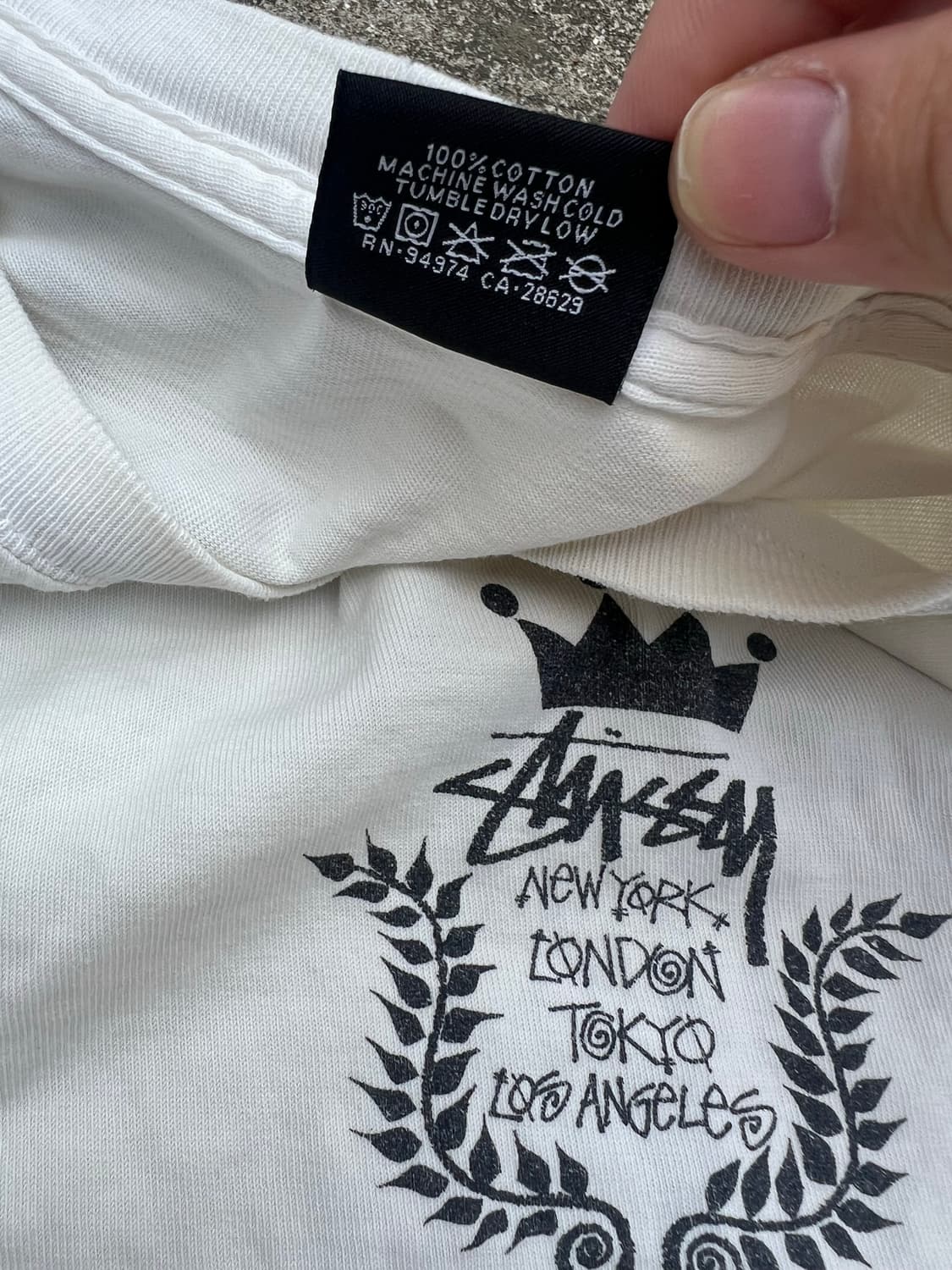 STUSSY TEE / 스투시 뉴욕 런던 도쿄 LA 반팔 티셔츠 화이트 상품이미지5