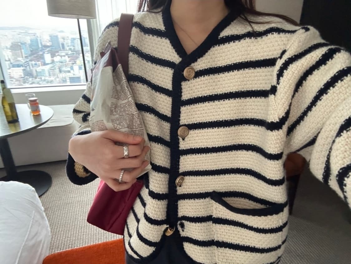 5kp 오케플 셀 스트라이프 니트 가디건 새제품 상품이미지1