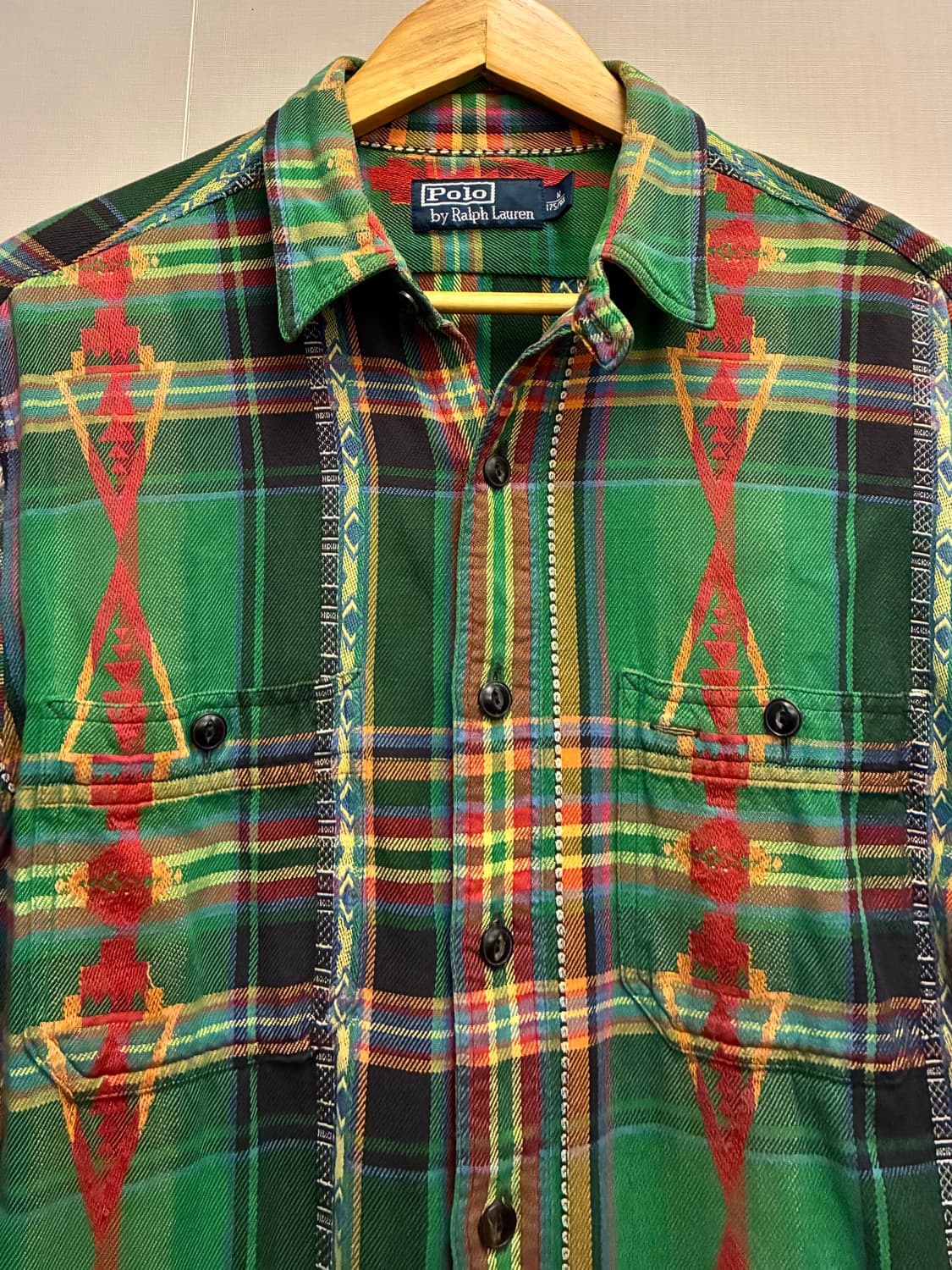 (M~L)00s 폴로랄프로렌 빈티지 나바호 아즈텍 패턴 플란넬 셔츠 상품이미지3