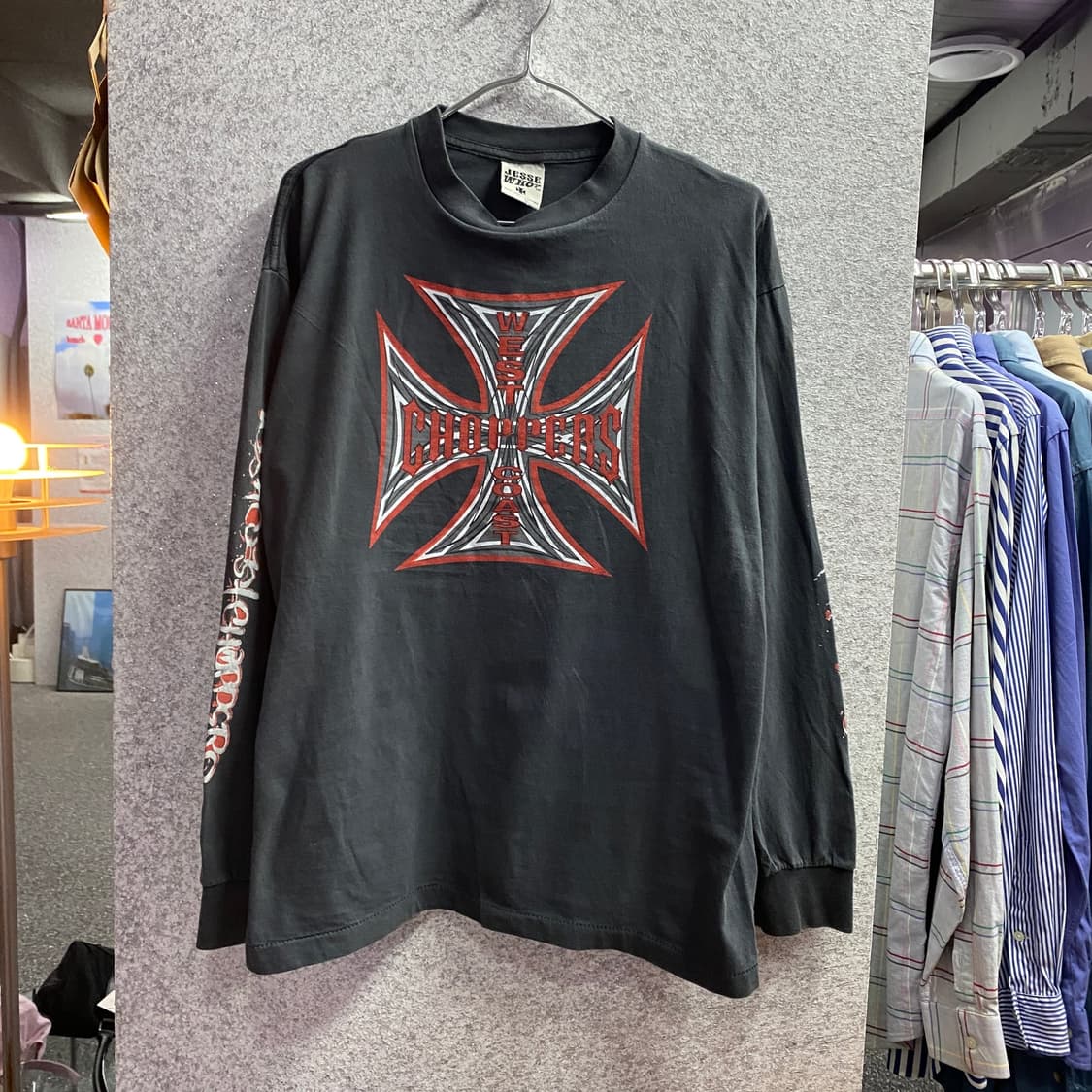 West Coast Choppers 아이언 크로스 빈티지 그래픽 롱슬 상품이미지2